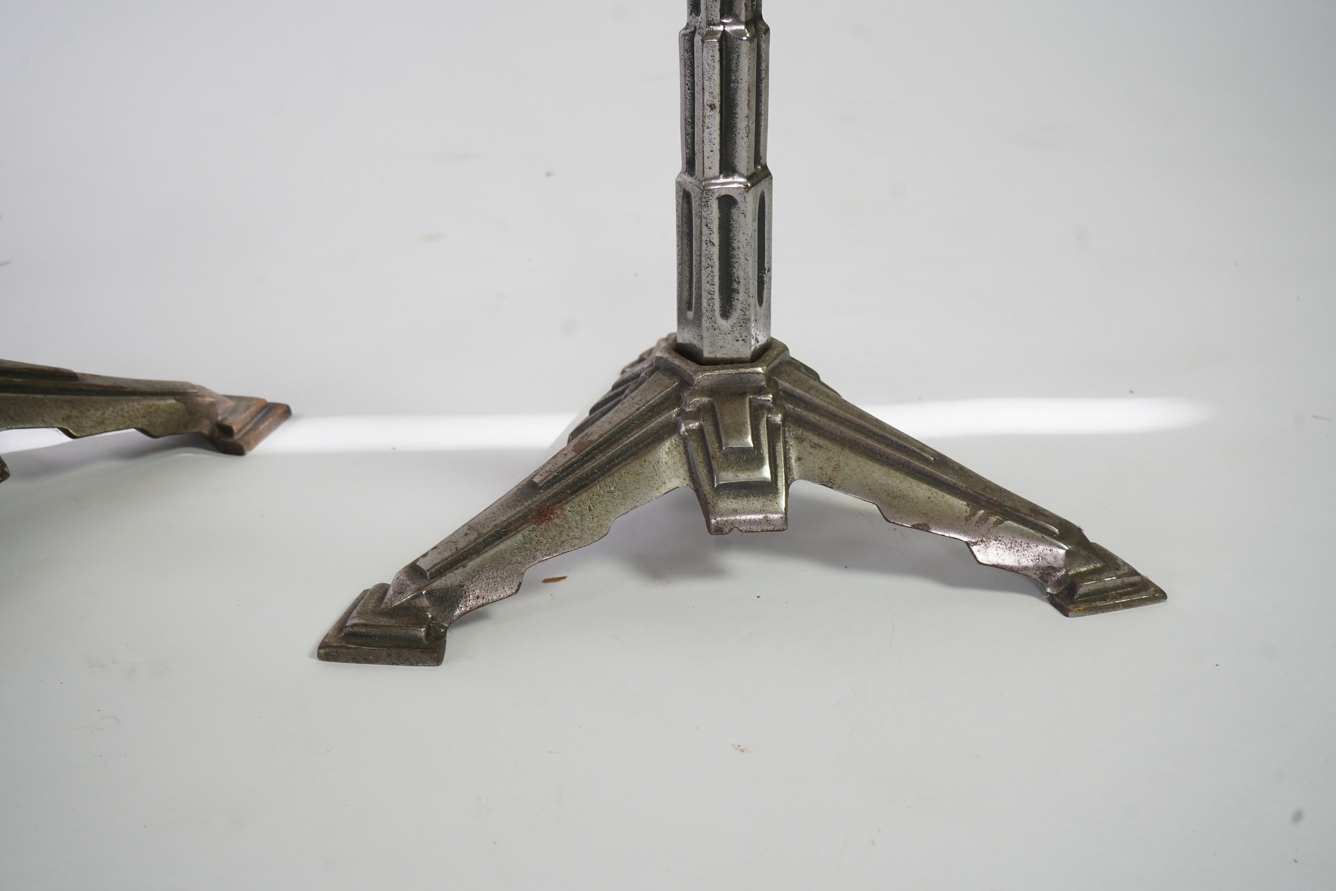A set of four Art Deco 'Skyscraper' designed occasional or bistro tables